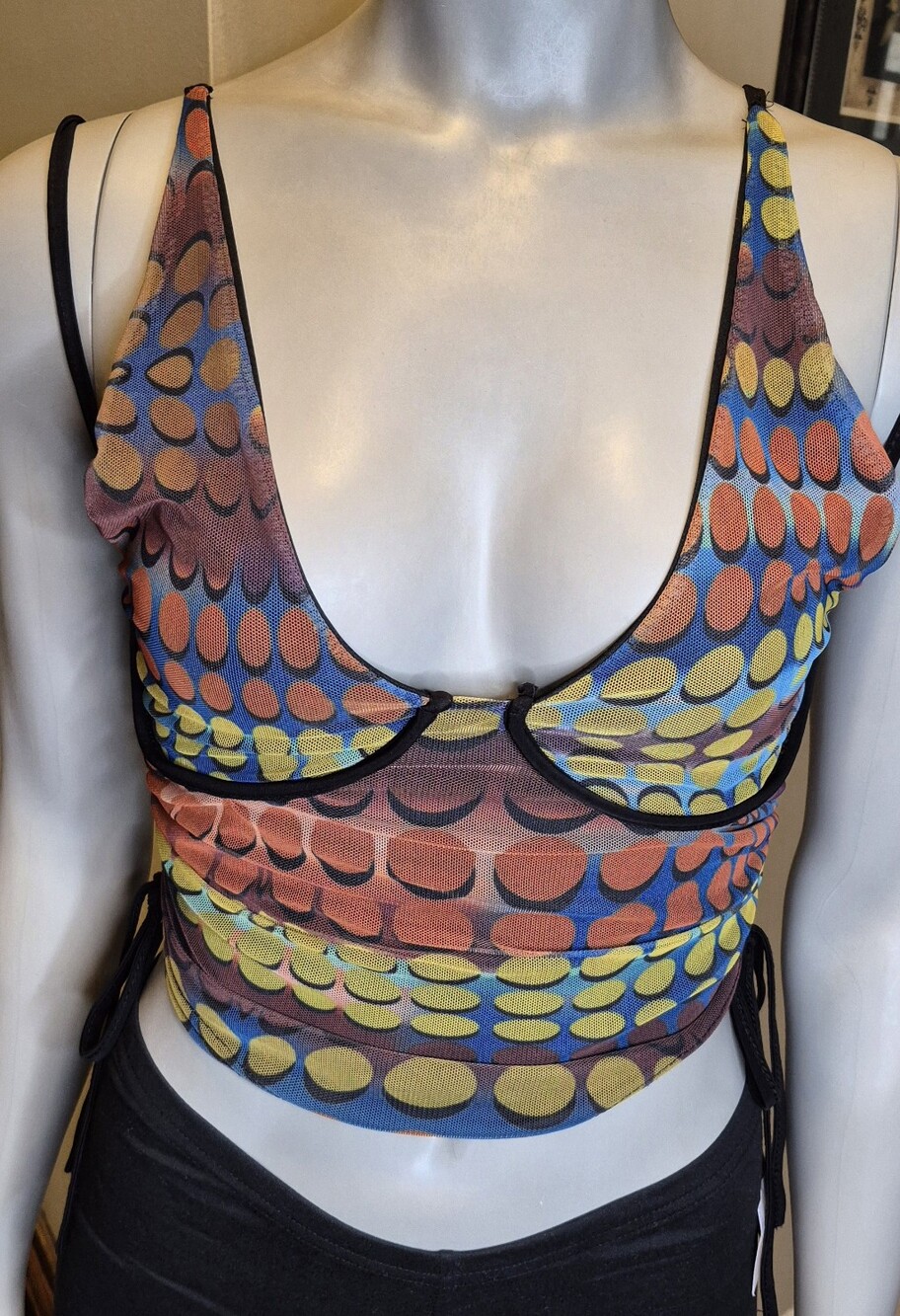 SHEIN Multicolor Dot Print Crop Top